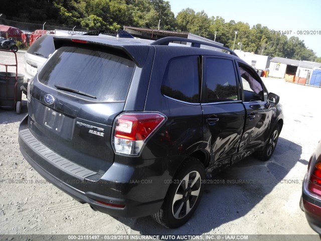 JF2SJARC9HH594398 - 2017 SUBARU FORESTER 2.5I LIMITED GRAY photo 4