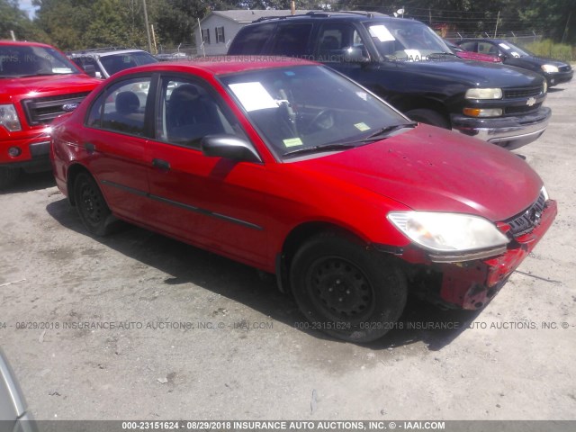 1HGES16385L008667 - 2005 HONDA CIVIC DX VP წითელი ფოტო 1