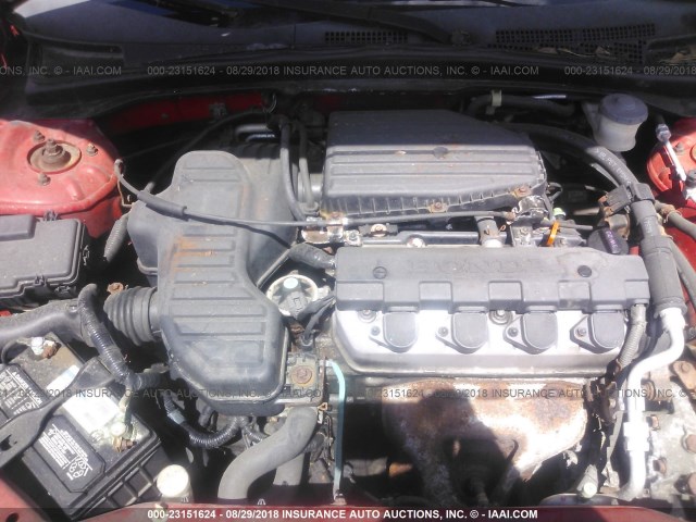 1HGES16385L008667 - 2005 HONDA CIVIC DX VP წითელი ფოტო 10