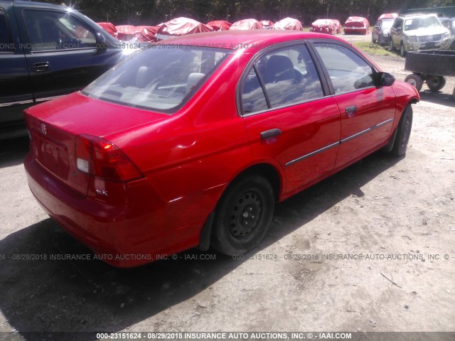 1HGES16385L008667 - 2005 HONDA CIVIC DX VP წითელი ფოტო 4