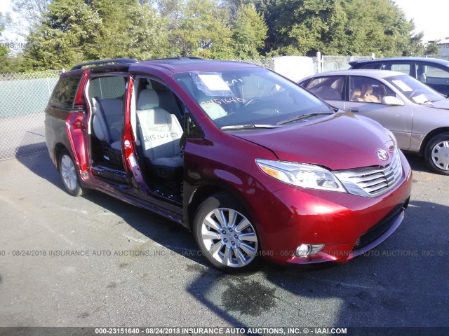 5TDYZ3DC0HS828413 - 2017 TOYOTA SIENNA XLE/LIMITED RED photo 1