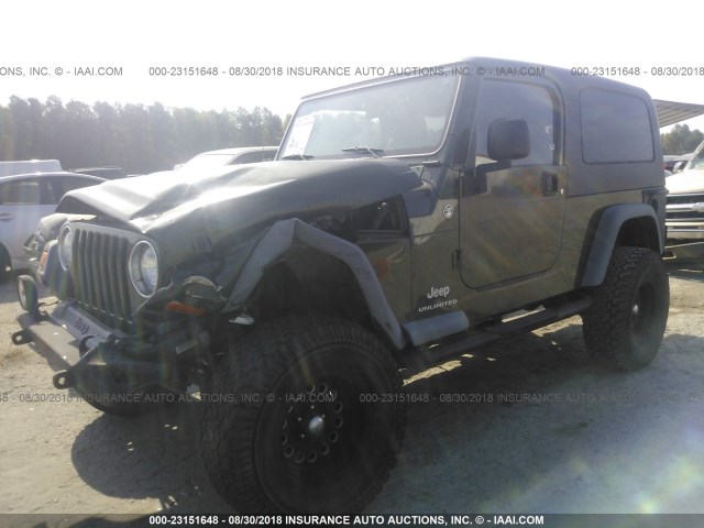 1J4FA44S06P772048 - 2006 JEEP WRANGLER / TJ UNLIMITED GREEN photo 2