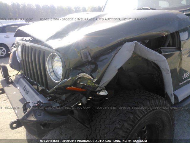 1J4FA44S06P772048 - 2006 JEEP WRANGLER / TJ UNLIMITED GREEN photo 6