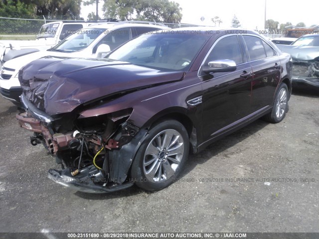 1FAHP2FW2AG118958 - 2010 FORD TAURUS LIMITED Dark Brown photo 2