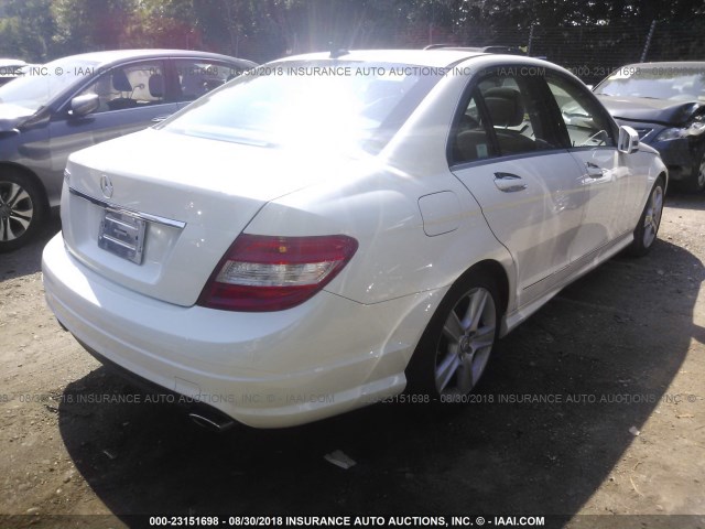 WDDGF5EB9AR095553 - 2010 MERCEDES-BENZ C 300 WHITE photo 4