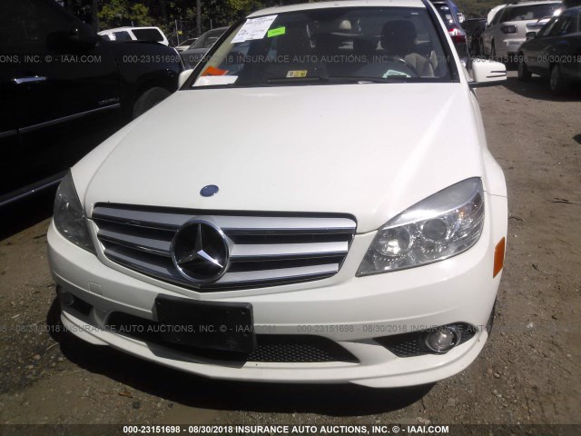 WDDGF5EB9AR095553 - 2010 MERCEDES-BENZ C 300 WHITE photo 6