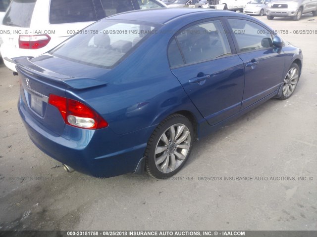 2HGFA55519H700600 - 2009 HONDA CIVIC SI BLUE photo 4