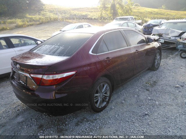 4T1BF1FK0GU516864 - 2016 TOYOTA CAMRY LE/XLE/SE/XSE 红色 照片 4