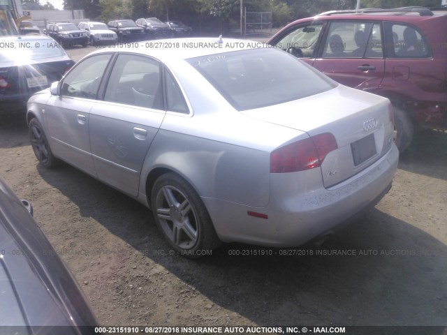 WAUDF78EX7A056117 - 2007 AUDI A4 2.0T QUATTRO SILVER photo 3