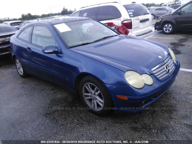 WDBRN47J12A343023 - 2002 MERCEDES-BENZ C 230K SPORT COUPE BLUE photo 1