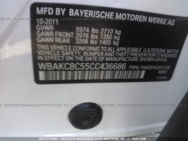 WBAKC8C55CC436686 - 2012 BMW 750 LXI WHITE photo 9