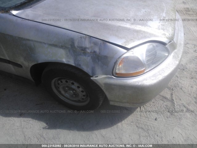 2HGEJ6327TH120706 - 1996 HONDA CIVIC CX SILVER photo 6