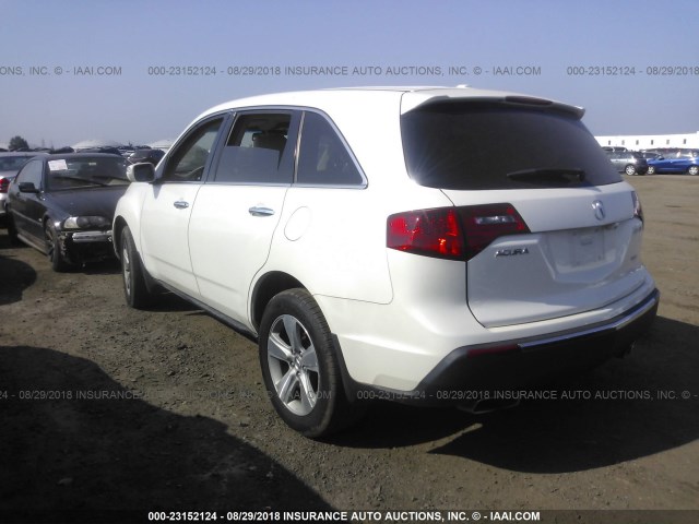 2HNYD2H63AH519739 - 2010 ACURA MDX TECHNOLOGY WHITE photo 3