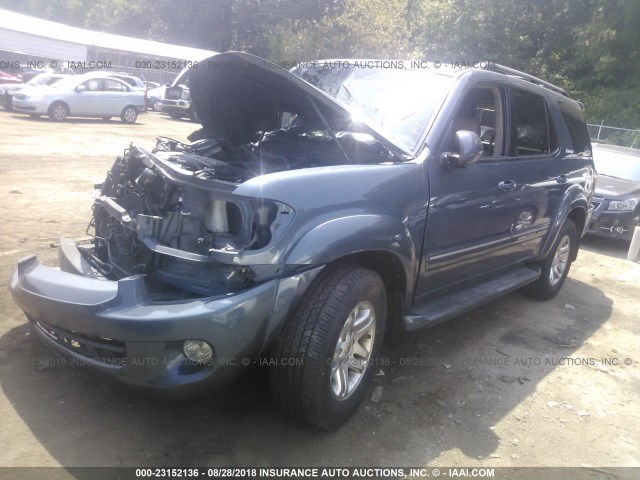 5TDBT48A75S244513 - 2005 TOYOTA SEQUOIA LIMITED BLUE photo 2