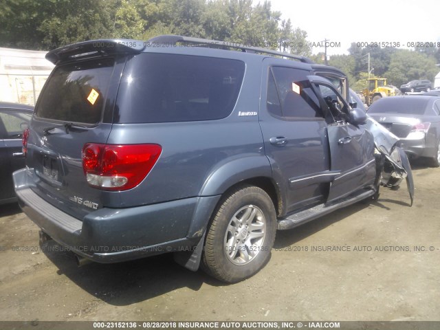 5TDBT48A75S244513 - 2005 TOYOTA SEQUOIA LIMITED BLUE photo 4