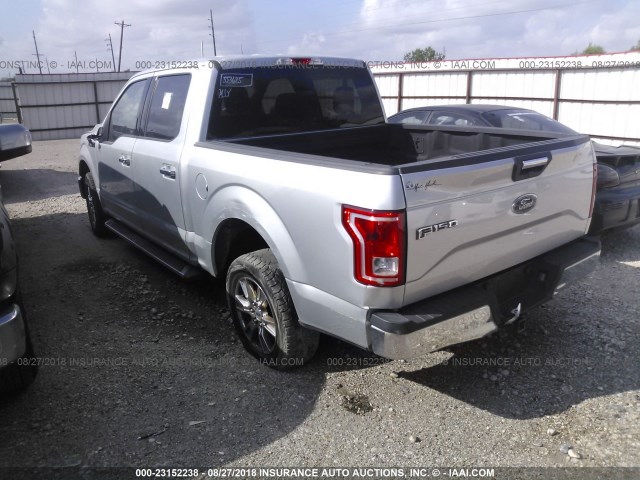 1FTEW1CP0FFA20631 - 2015 FORD F150 SUPERCREW SILVER photo 3