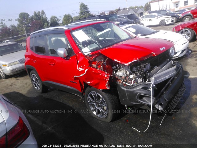 ZACCJBDB5HPE59032 - 2017 JEEP RENEGADE LIMITED RED photo 1
