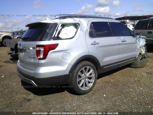 1FM5K7F86GGA20000 - 2016 FORD EXPLORER LIMITED SILVER photo 4