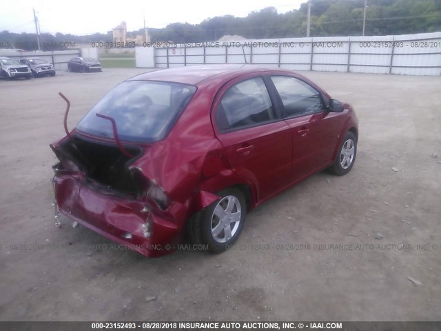 KL1TD56E49B340701 - 2009 CHEVROLET AVEO LS/LT 红色 照片 4