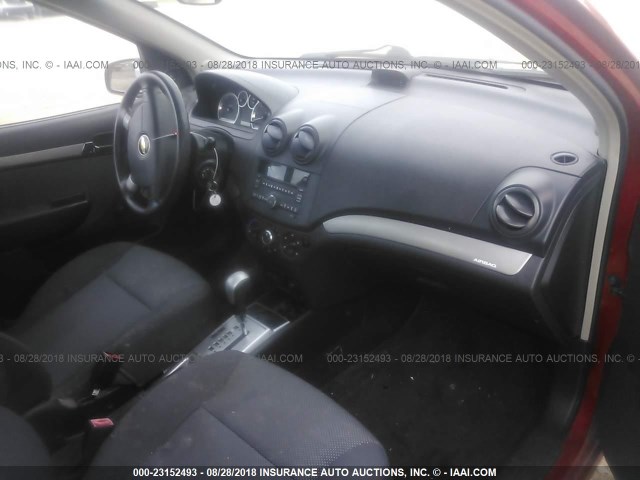 KL1TD56E49B340701 - 2009 CHEVROLET AVEO LS/LT 红色 照片 5