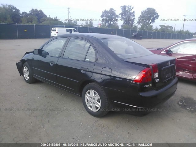 1HGES16395L011254 - 2005 HONDA CIVIC DX VP BLACK photo 3