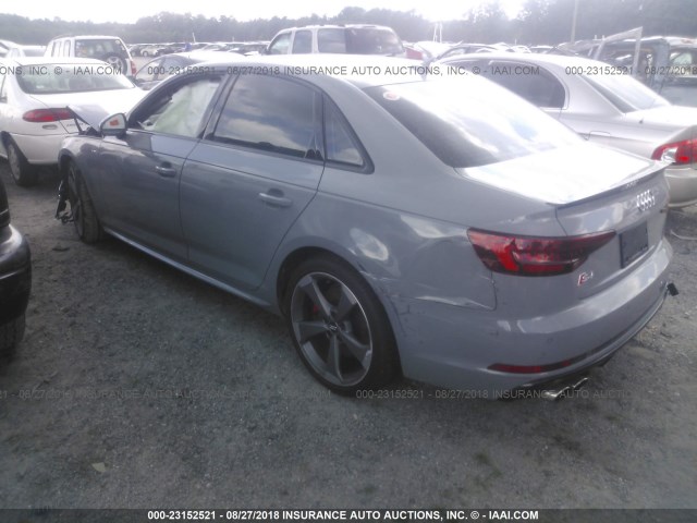 WAUB4AF48JA151710 - 2018 AUDI S4 PREMIUM PLUS GRAY photo 3