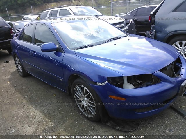 1YVFP80D735M21327 - 2003 MAZDA 6 S BLUE photo 1