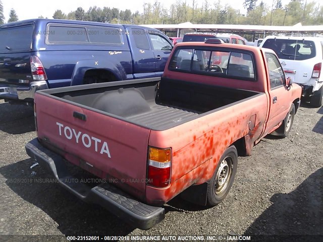 4TARN81A4RZ176844 - 1994 TOYOTA PICKUP 1/2 TON SHORT WHEELBASE STB RED photo 4