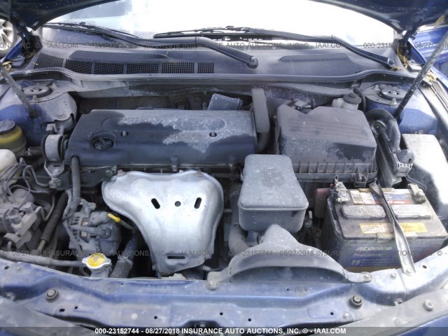 4T1BE46K38U229752 - 2008 TOYOTA CAMRY CE/LE/XLE/SE BLUE photo 10