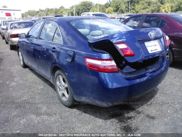 4T1BE46K38U229752 - 2008 TOYOTA CAMRY CE/LE/XLE/SE BLUE photo 3