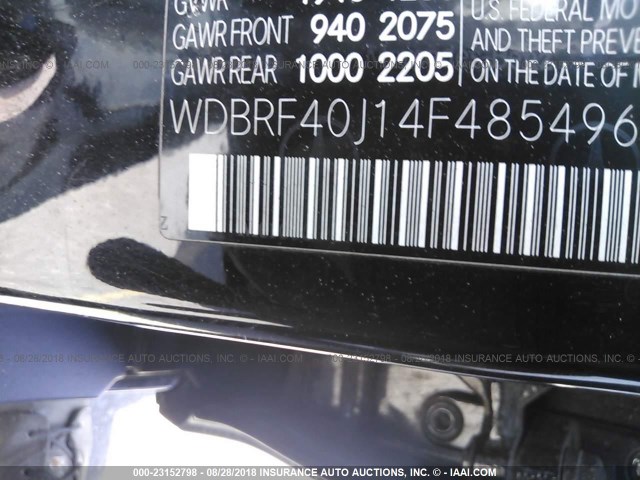 WDBRF40J14F485496 - 2004 MERCEDES-BENZ C 230K SPORT SEDAN BLACK photo 9