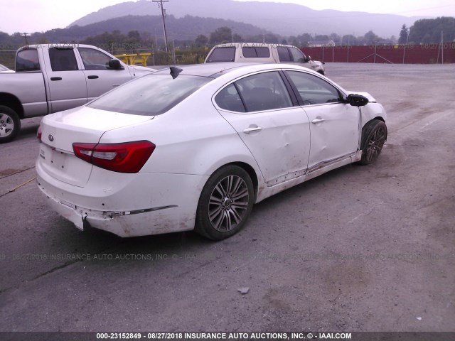 KNALN4D78E5138759 - 2014 KIA CADENZA PREMIUM/LIMITED WHITE photo 4