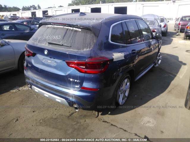 5UXTR9C55JLD67525 - 2018 BMW X3 XDRIVEM40I BLUE photo 4