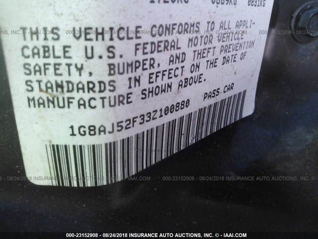 1G8AJ52F33Z100880 - 2003 SATURN ION LEVEL 2 白色 照片 9