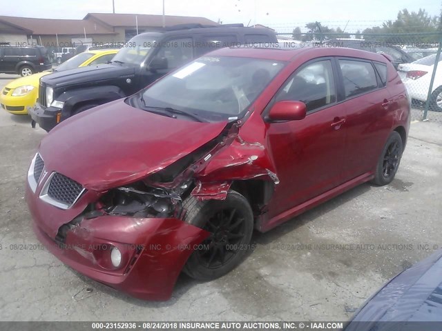 5Y2SR67059Z419137 - 2009 PONTIAC VIBE GT RED photo 2