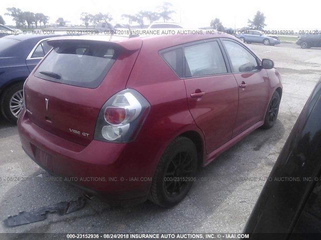 5Y2SR67059Z419137 - 2009 PONTIAC VIBE GT RED photo 4