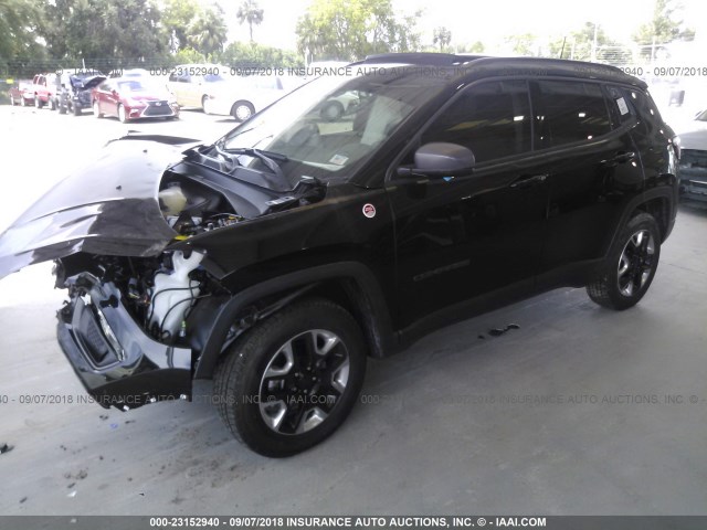 3C4NJDDB2HT635516 - 2017 JEEP COMPASS TRAILHAWK BLACK photo 2