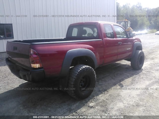 5TEUX42N46Z239749 - 2006 TOYOTA TACOMA ACCESS CAB MAROON photo 4