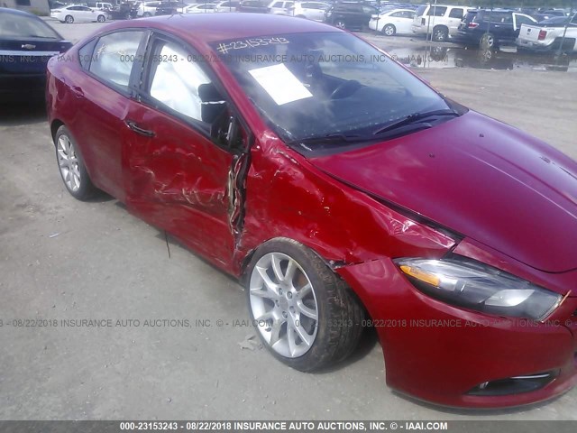 1C3CDFBA7DD290492 - 2013 DODGE DART SXT RED photo 6