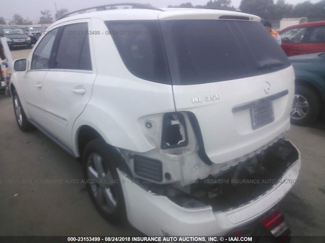 4JGBB5GB7AA617815 - 2010 MERCEDES-BENZ ML 350 WHITE photo 3