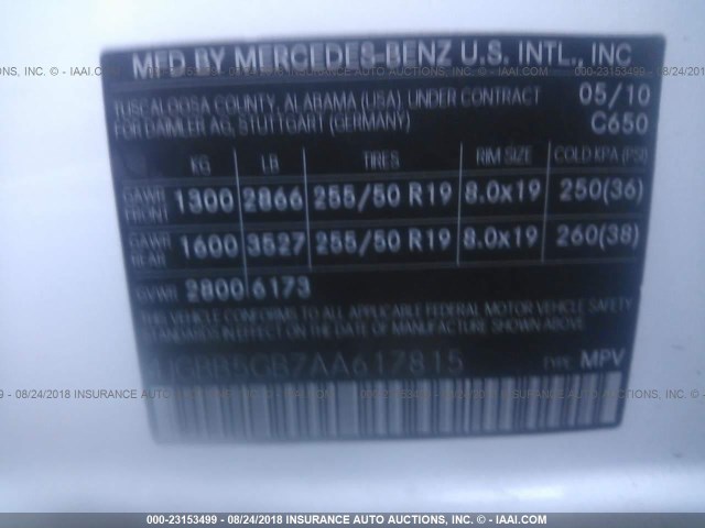 4JGBB5GB7AA617815 - 2010 MERCEDES-BENZ ML 350 WHITE photo 9