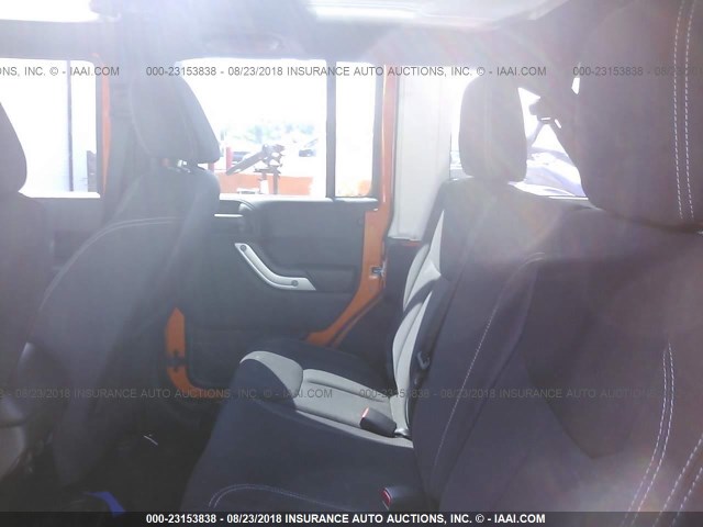 1C4BJWEG1DL517942 - 2013 JEEP WRANGLER UNLIMITE SAHARA ORANGE photo 8