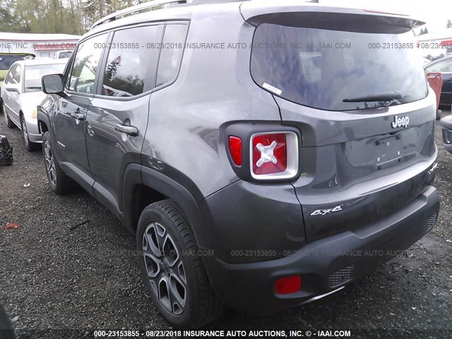 ZACCJBDT8GPD67744 - 2016 JEEP RENEGADE LIMITED GRAY photo 3