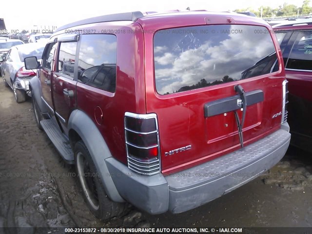 1D8GU28K48W108135 - 2008 DODGE NITRO SXT RED photo 3