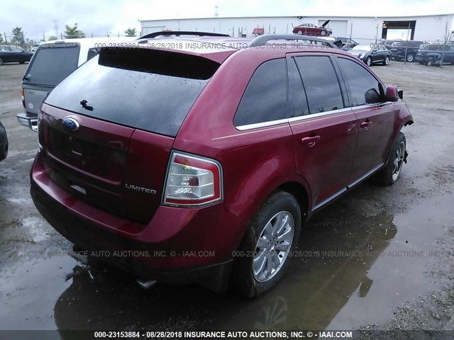 2FMDK39C38BA54697 - 2008 FORD EDGE LIMITED RED photo 4