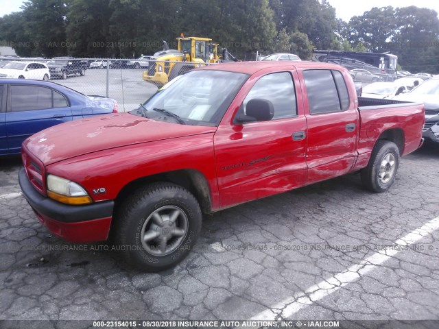 1B7GL2AX0YS603513 - 2000 DODGE DAKOTA QUAD RED photo 2