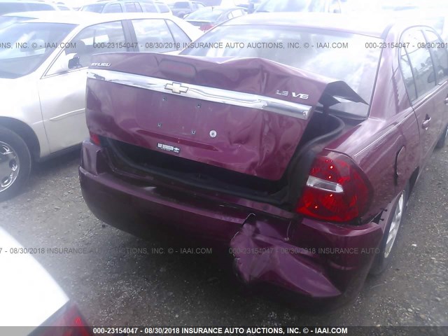 1G1ZT54825F195429 - 2005 CHEVROLET MALIBU LS 栗色 照片 6