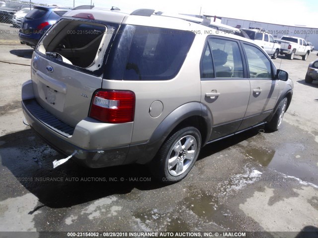 1FMDK02177GA39778 - 2007 FORD FREESTYLE SEL TAN photo 4