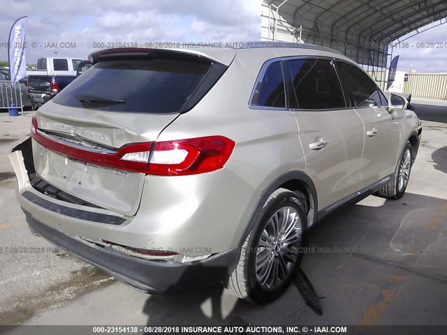 2LMPJ6LP0HBL40279 - 2017 LINCOLN MKX RESERVE Ոսկեգույն լուսանկար 4