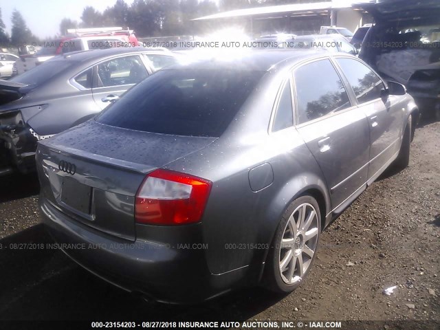 WAULC68E94A180468 - 2004 AUDI A4 1.8T QUATTRO GRAY photo 4